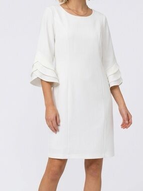 Classic White Midi Dress by Nina Leonard